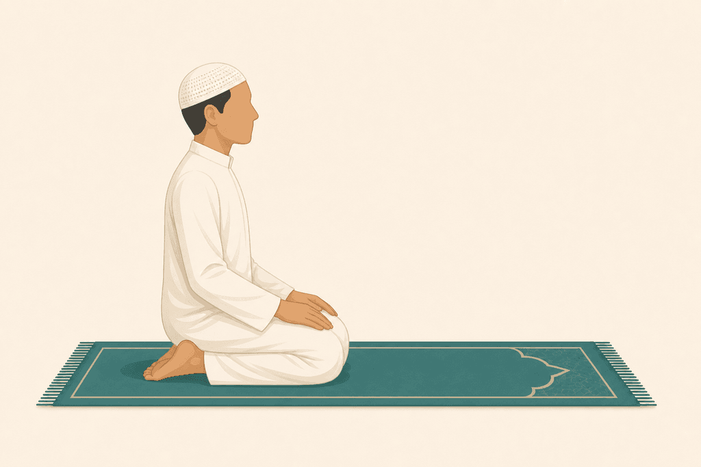 Sit briefly between prostrations (Jalsa)