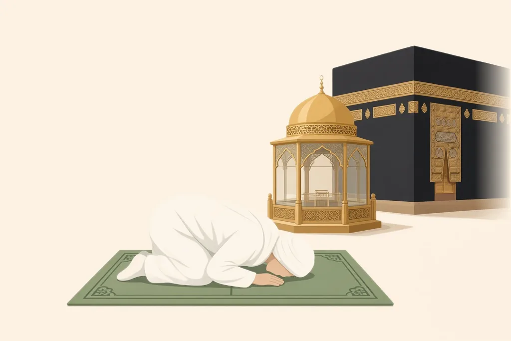 Pray two rakʿāt behind Maqām Ibrāhīm